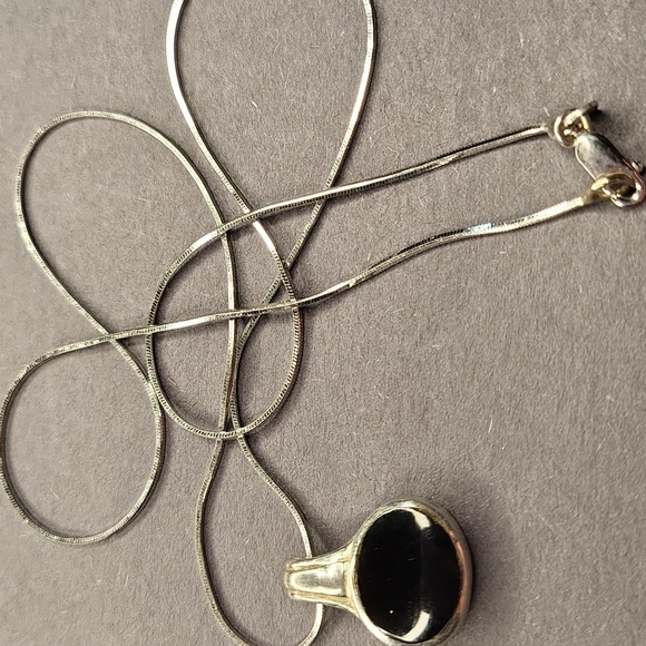 Vintage Sterling Silver Black Onyx - Picture 3 of 6